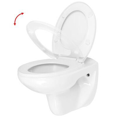 vidaXL Wand-WC mit Absenkautomatik-Sitz Keramik Weiß