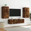 vidaXL 4-tlg. Wohnwand mit LED-Beleuchtung R&auml;uchereiche Holzwerkstoff