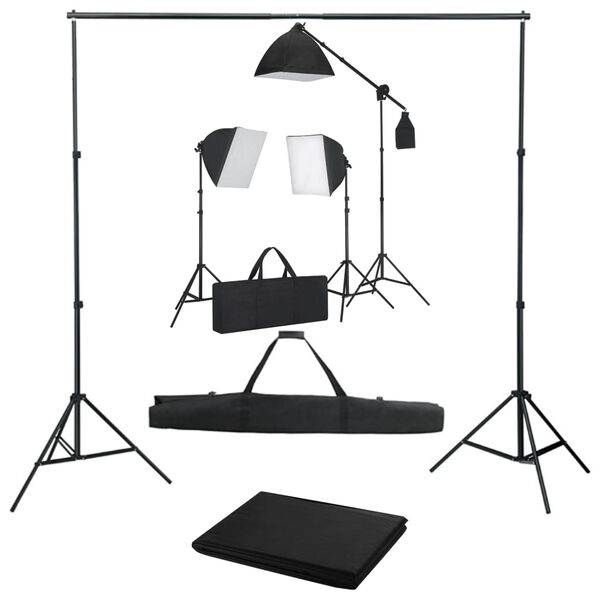 vidaXL Fotostudio-Set mit Softbox-Leuchten und Hintergrund