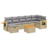 vidaXL 8-tlg. Garten-Sofagarnitur mit Kissen Beige Poly Rattan