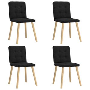 vidaXL Esszimmerst&uuml;hle 4 Stk. Schwarz Stoff