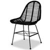 vidaXL Esszimmerst&uuml;hle 4 Stk. Natur Rattan Schwarz