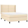 vidaXL Boxspringbett mit Matratze Creme 140x190 cm Stoff