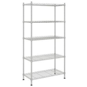 vidaXL Lagerregal mit 5 B&ouml;den 90x35x180 cm Chrom 250 kg
