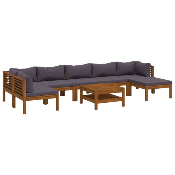vidaXL 8-tlg. Garten-Lounge-Set mit Auflage Massivholz Akazie