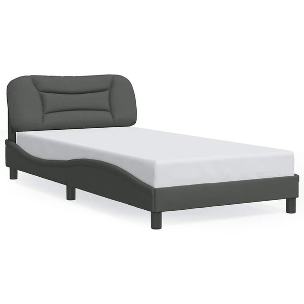 vidaXL Bettgestell ohne Matratze "Hvar" Dunkelgrau 100x200 cm Stoff