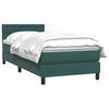 vidaXL Boxspringbett mit Matratze Dunkelgrün 90x220 cm Samt
