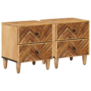 vidaXL Nachttisch 2 Stk. Braun 40 x 33,5 x 46 cm Massivholz Mango