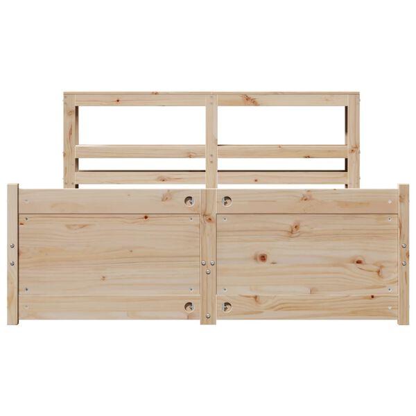 vidaXL Bettgestell mit Kopfteil ohne Matratze 140x190 cm