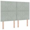 vidaXL Boxspringbett mit Matratze Hellgrau 140 x 190 cm Samt