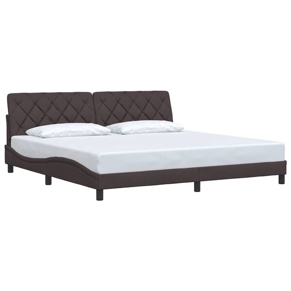 vidaXL Bettgestell ohne Matratze Dunkelbraun 200x200 cm Stoff