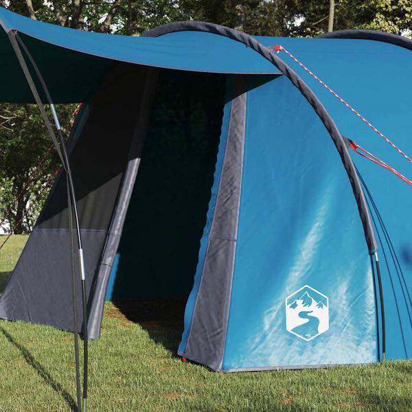 vidaXL Tunnelzelt mit Dach Blau und Grau 740 x 370 x 220 cm