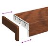 vidaXL Fensterbank Braunes Holz 120 x 10 x 4,5 cm PVC