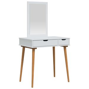 vidaXL Schminktisch-Set FAUSKE 2 stk. Wei&szlig; 76 x 50 x 143 cm