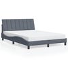 vidaXL Bettgestell ohne Matratze "Hanko" Dunkelgrau 140x190 cm Samt