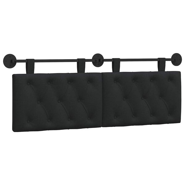 vidaXL H&auml;ngevorderseite Wandmontiert Schwarz 150 x 55 x 7 cm Stoff