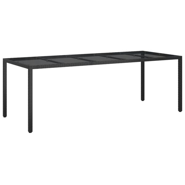 vidaXL 9-tlg. Garten-Essgruppe mit Kissen Schwarz Poly Rattan und Glas
