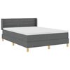 vidaXL Boxspringbett mit Matratze Dunkelgrau 200 x 140 cm Polyester