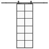 vidaXL Schiebet&uuml;r mit Beschlag Schwarz 76x205 cm ESG-Glas