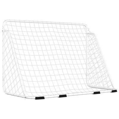 vidaXL Fußballtor mit Netz Weiß 180x90x120 cm Stahl
