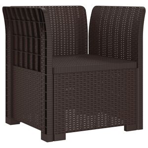 vidaXL 1-Sitzer Sessel Rattan-Look PP Braun