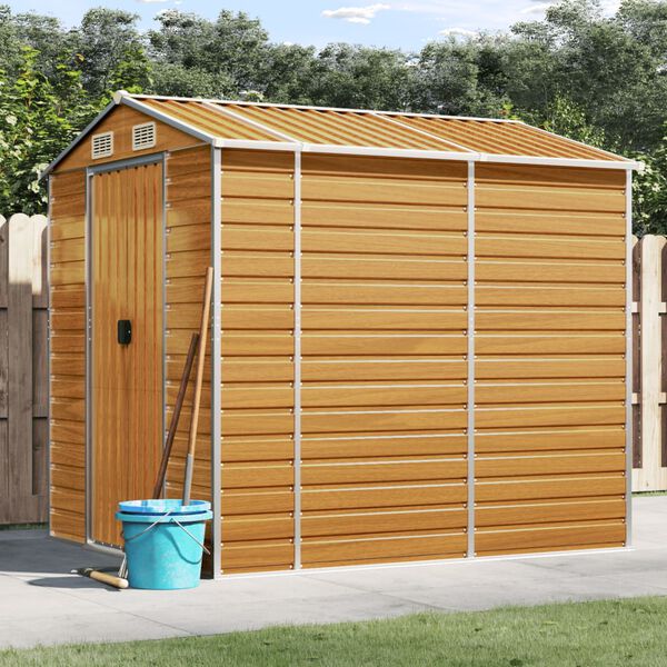 vidaXL Gartenhaus Hellbraun 191 x 215 x 198 cm Verzinkter Stahl