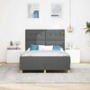vidaXL Bettgestell mit Kopfteil Dunkelgrau 140 x 190 cm Stoff