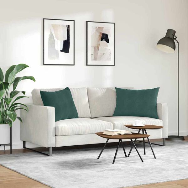 vidaXL Sofakissen 2 St&uuml;ck Dunkelgr&uuml;n 70 x 50 cm Cordstoff