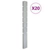 vidaXL Zaunpfosten 20 Stk. Silbern 180 cm Verzinkter Stahl
