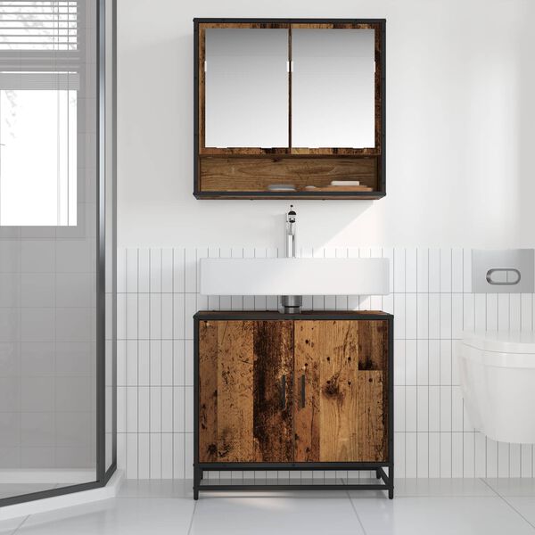 vidaXL Waschbeckenschrank Altholz 65 x 33 x 60 cm Holzwerkstoff