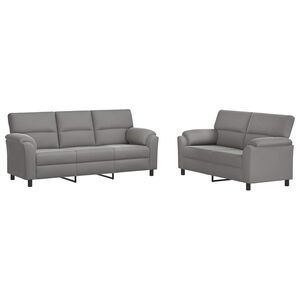 vidaXL Sofa-Set 2 pcs Hellgrau Samt