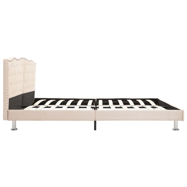 vidaXL Bett mit Matratze Beige Stoff 180 x 200 cm
