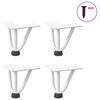 vidaXL Haarnadelbeine f&uuml;r Couchtisch 4 Stk. Wei&szlig; 10 cm Massivstahl