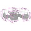 vidaXL 7-tlg. Garten-Sofagarnitur mit Kissen Grau Poly Rattan