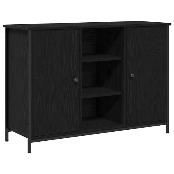 vidaXL Sideboard Schwarz Eichen-Optik 100 x 35 x 70 cm