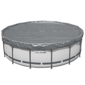 Bestway Poolabdeckung &Oslash;4,57 m Rund Polyester Grau
