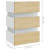 vidaXL LED-Nachttisch Wei&szlig; und Sonoma-Eiche 45x35x67 cm Holzwerkstoff