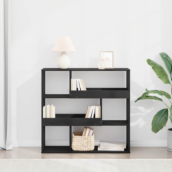 vidaXL B&uuml;cherregal Schwarz Eichen-Optik 100 x 33 x 94,5 cm