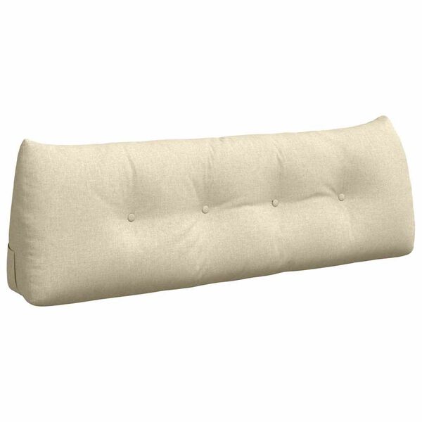 vidaXL R&uuml;cken Kissen Creme 140 x 24 x 50 cm Stoff