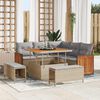 vidaXL Garten-Sofa-Set 8 pcs Beige und Hellgrau Poly-Rattan