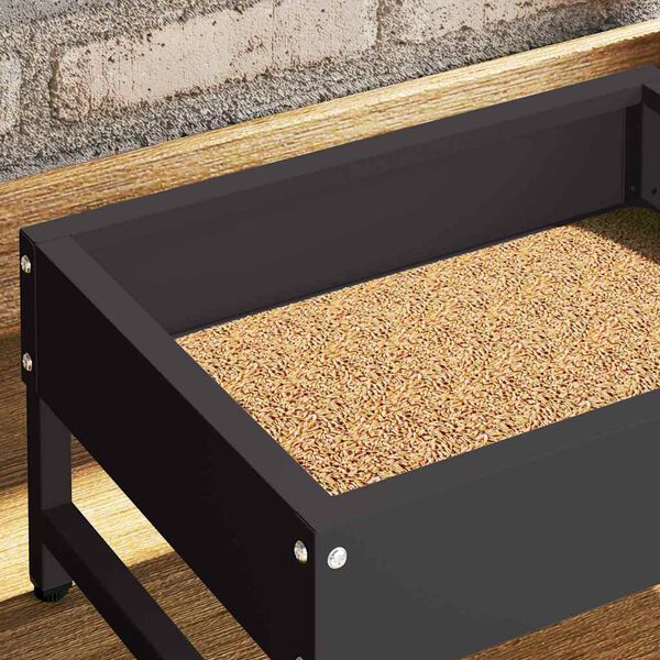 vidaXL Vogel-Feeder Schwarz 34 x 26 x 16 cm Kaltgewalzter Stahl