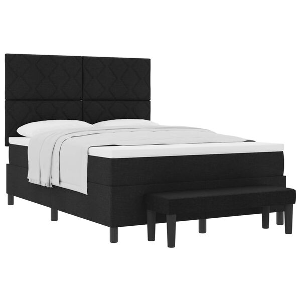 vidaXL Boxspringbett mit Matratze Schwarz 160 x 200 cm Stoff
