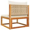 vidaXL 3-tlg. Gartensofa-Set mit Kissen Holz Akazie & Rattan