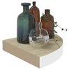 vidaXL Eck-Schweberegal Eichen-Optik und Wei&szlig; 35x35x3,8 cm MDF