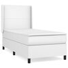 vidaXL Boxspringbett mit Matratze Wei&szlig; 90x190 cm Kunstleder