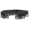 vidaXL Outdoor-Sofagarnitur Schwarz und Dunkelgrau Polyester