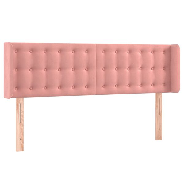 vidaXL LED Kopfteil Rosa 147x16x78/88 cm Samt