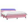 vidaXL Boxspringbett mit Matratze & LED Rosa 180x220 cm Samt
