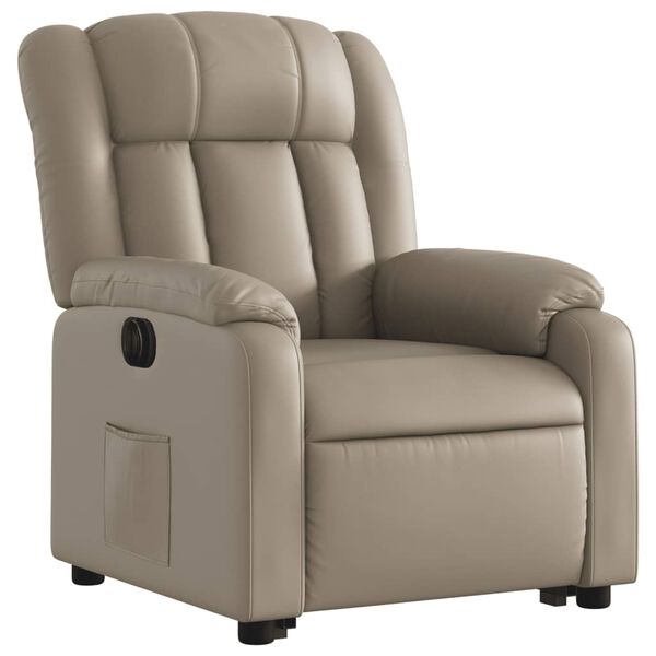 vidaXL Relaxsessel mit Aufstehhilfe Elektrisch Cappuccino Kunstleder