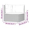 vidaXL 11-tlg. Garten-Lounge-Set mit Kissen Grau Poly Rattan